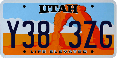 UT license plate Y383ZG