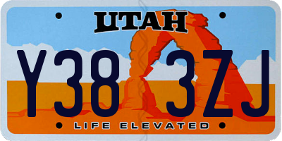 UT license plate Y383ZJ