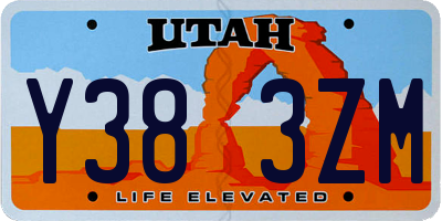 UT license plate Y383ZM