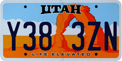 UT license plate Y383ZN