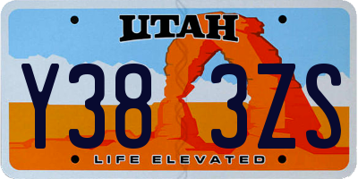UT license plate Y383ZS