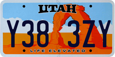 UT license plate Y383ZY