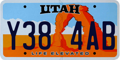 UT license plate Y384AB