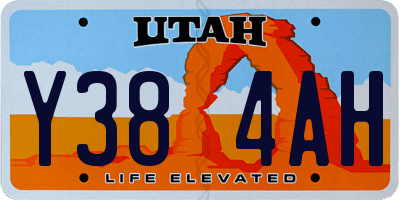 UT license plate Y384AH