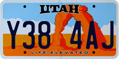 UT license plate Y384AJ