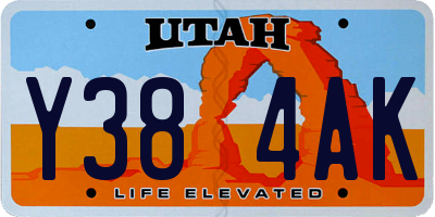 UT license plate Y384AK