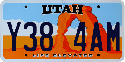 UT license plate Y384AM