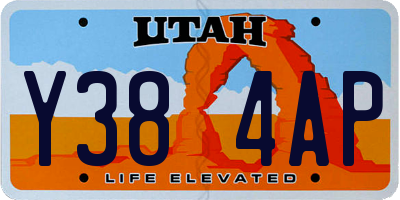 UT license plate Y384AP