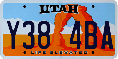UT license plate Y384BA