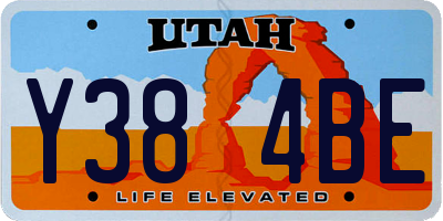 UT license plate Y384BE