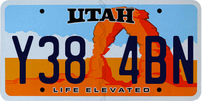 UT license plate Y384BN
