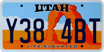 UT license plate Y384BT