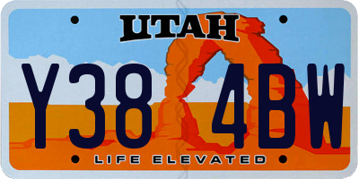 UT license plate Y384BW