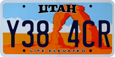 UT license plate Y384CR