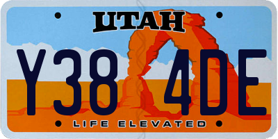 UT license plate Y384DE