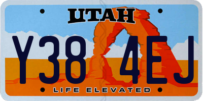 UT license plate Y384EJ