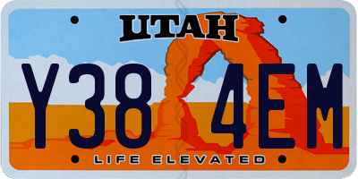 UT license plate Y384EM