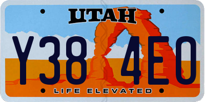 UT license plate Y384EO