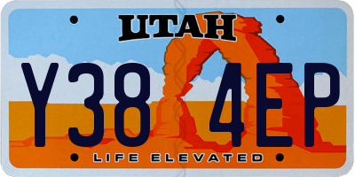 UT license plate Y384EP