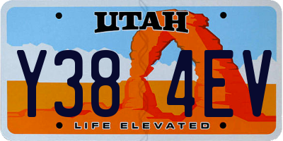 UT license plate Y384EV
