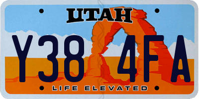 UT license plate Y384FA