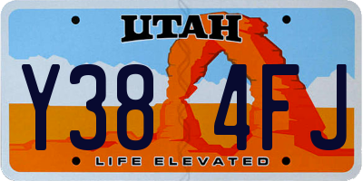 UT license plate Y384FJ