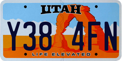 UT license plate Y384FN