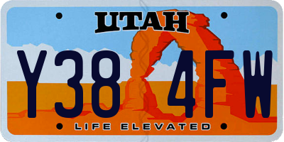 UT license plate Y384FW