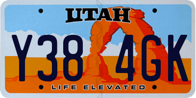 UT license plate Y384GK