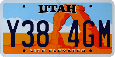 UT license plate Y384GM