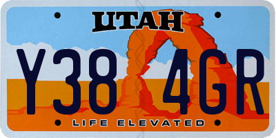 UT license plate Y384GR