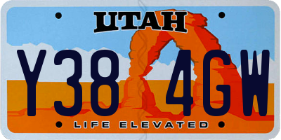 UT license plate Y384GW