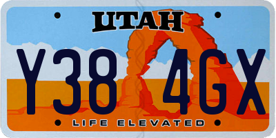 UT license plate Y384GX