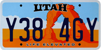 UT license plate Y384GY