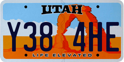 UT license plate Y384HE