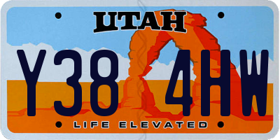 UT license plate Y384HW