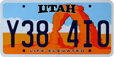 UT license plate Y384IO