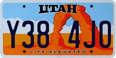 UT license plate Y384JO
