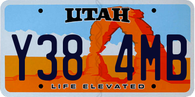 UT license plate Y384MB