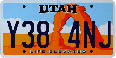 UT license plate Y384NJ