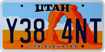 UT license plate Y384NT