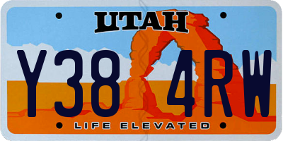 UT license plate Y384RW