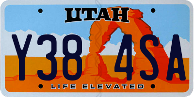 UT license plate Y384SA