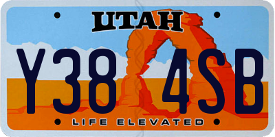 UT license plate Y384SB