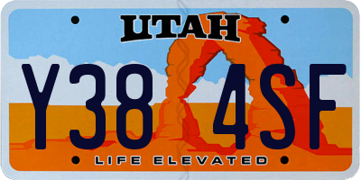UT license plate Y384SF