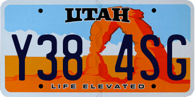 UT license plate Y384SG