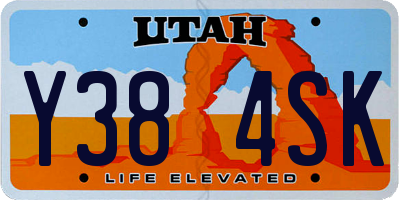 UT license plate Y384SK