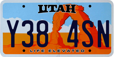UT license plate Y384SN
