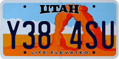 UT license plate Y384SU