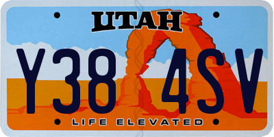 UT license plate Y384SV